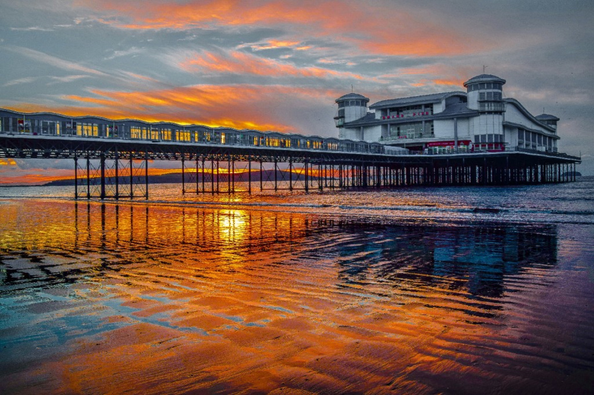 Grand Pier at Weston-super-Mare at sunset — Somerset and the South West