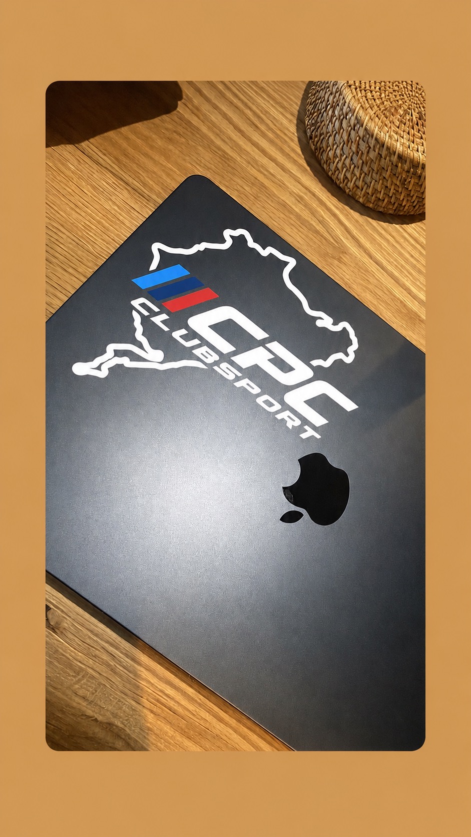 Custom vinyl sticker decal applied to a laptop lid
